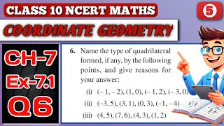 Class 10 Maths Chapter 7 Coordinate Geometry Ex71 Q6 NCERT CBSE [upl. by Adeuga]