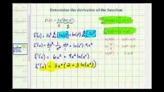 Ex 5 Derivatives of the Natural Log Function with the Product Rule [upl. by Audre]