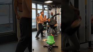 When Bro got your back at the gym🤯comedy funny fail mrsus patrox workout training chestday [upl. by Coffin]