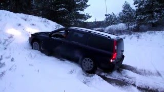 Volvo V70 D5 AWD test on snow HALDEX work [upl. by Emelina]