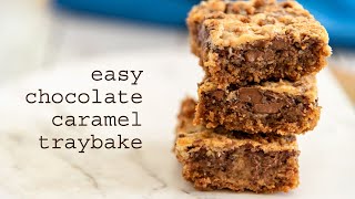 Easy Chocolate Caramel Traybake  traybakes amp more [upl. by Annahpos815]