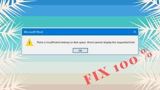 How to Fix  There is insufficient memory or disk space in Microsoft Word [upl. by Oramlub26]