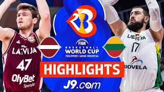 Latvia 🇱🇻 vs Lithuania 🇱🇹  Class Games 56  J9 Highlights  FIBA Basketball World Cup 2023 [upl. by Dennie]