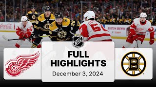 NHL Highlights  Red Wings vs Bruins  December 03 2024 [upl. by Lohner]