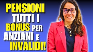 PENSIONI TUTTI I BONUS PER ANZIANI E INVALIDI 2024 [upl. by Castera]