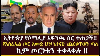 ኢትዮጵያ የሶማሊያ አፍንጫ ስር ተጠጋች የእስራኤል ጦር አመድ ሆነ፣ ኔታናሁ ጨርቃቸውን ጣሉ ኪም ጦርነቱን ተቀላቀሉ [upl. by Skinner236]