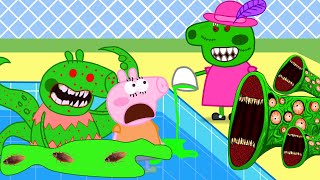 Zombie Apocalypse Alien Zombie Kidnap Peppa Family At House 🧟‍♀️🧟‍♀️ Peppa Pig Funny Animation [upl. by Annawyt655]