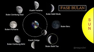 BAGAIMANA TAHAPAN FASE BULAN TERJADI  FASE BULAN  MOON PHASES [upl. by Soisatsana]