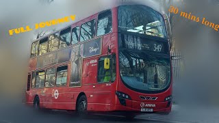 FULL JOURNEY Route 349 Stamford Hill  Ponders End Bus Garage LJ11AEX DW407 Arriva LDN DB300 G2 [upl. by Reidar386]