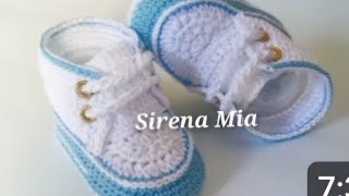 Como hacer zapatitos tejidos para bebe de 0 a 3 meses paso a paso ‼️ crochet [upl. by Lipski879]