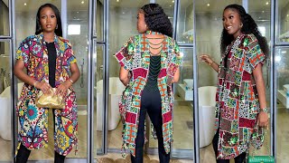 How to make a Trendy Beaded Backless Kimono Jacket with Drawstring Design [upl. by Leirud15]