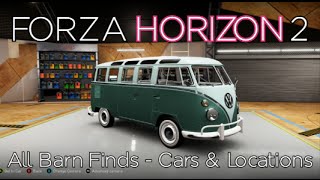 Forza Horizon 2  All Barn Finds  Cars amp Locations  Storage Hunter Achievement Guide [upl. by Slen]