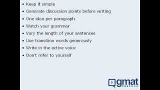 5  GMAT Prep  General Tips for the AWA Section [upl. by Adehsor]