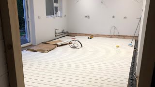 Underfloor heating UFH polypipe overlay system one day installation to a kitchen extension [upl. by Ettevy]