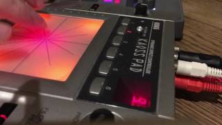 Korg Kaoss pad KP1 effects demo on synth sounds Electribe sampler [upl. by Aihsenek]