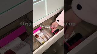 Organize my makeup vanity with me🎀💗 [upl. by Enyawd]