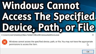 Fix Windows Cannot Access Specified Device Path or File You May Not Have Appropriate Permissions [upl. by Anitsuga]