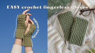 Quick  Easy crochet fingerless gloves that can be made in 5 hours or less [upl. by Enylekcaj]