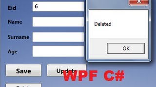 C WPF Tutorial 13 Deleting selected data from database in WPF C [upl. by Reo]