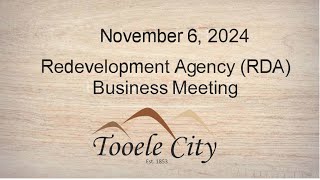 Tooele City Council RDA Meeting November 6 2024 [upl. by Valma]