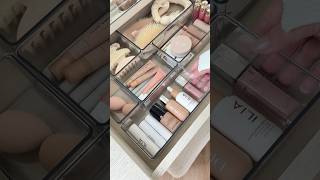 Let’s organize my vanity 🤍🎀 organization organizedhome vanity anthropologie makeupcollection [upl. by Odele]