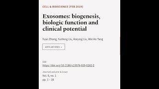 Exosomes biogenesis biologic function and clinical potential  RTCLTV [upl. by London]