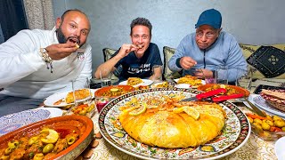 Moroccan Food Tour in Essaouira 🇲🇦 Oysters  Giant Bastilla in Morocco [upl. by Llekim]