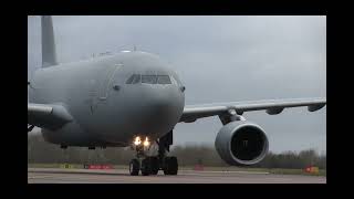 Royal Air Force Airbus A330 Voyager Taxi after Landing at RAF Brize Norton aviation [upl. by Roxanna]