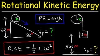 Rotational Kinetic Energy and Moment of Inertia Examples amp Physics Problems [upl. by Francesca]