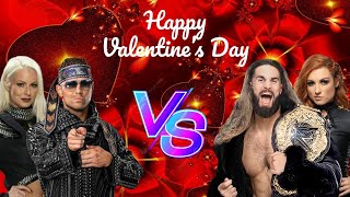 The Miz and Maryse VS Seth quotFREAKINquot Rollins and Becky Lynch  Valentines Day Mixed Tag Match [upl. by Kehr]