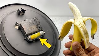 Replace your wall clock battery with a banana peel You dont need to buy batteries anymore [upl. by Nosna]