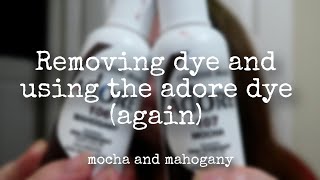 Removing old dye and redying with adore mocha and mahogany [upl. by Ria779]