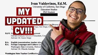 HOW TO WRITE A CV FOR GRADUATE SCHOOL  My Updated CV for Graduate School  PhD Example [upl. by Ty]