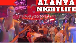 alanya nightlife walking tour july  alanya antalya turkey holiday  turkey travel 4k video [upl. by Varrian]