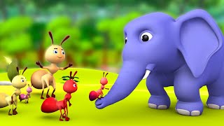 The Elephant amp Ant 3D Animated Hindi Moral Stories for Kids  घमंडी हाथी और चींटी हिन्दी कहानी Tales [upl. by Ahsikat]