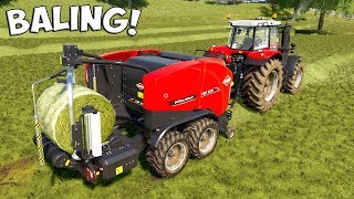 Farming Simulator 19  BALING  MF7700 amp MANITOU MLT 737 [upl. by Ellicott431]