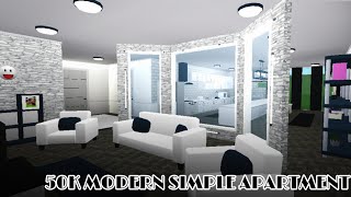 50K MODERN SIMPLE APARTMENT NO GAMEPASS  1 bedroom  1 bathroom  tour  layout  BLOXBURG [upl. by Pardner]