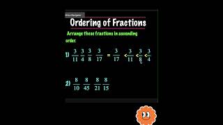 YOU CAN ORDER FRACTIONS FASTER 💯 🤩 ❤️Part 1 [upl. by Adym]