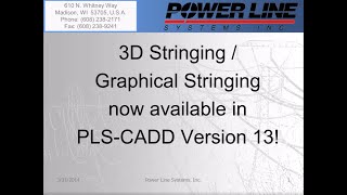 PLSCADD 3D Graphical Stringing in Version 13 [upl. by Richlad888]