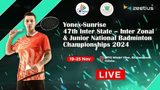 Day 4  Court 3  47th INTER STATE  INTER ZONAL amp JUNIOR NATIONAL BADMINTON CHAMPIONSHIPS 2024 [upl. by Aprilette]