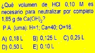 NEUTRALIZACION DE SOLUCIONES QUIMICAS EJERCICIO RESUELTO [upl. by Betteanne]