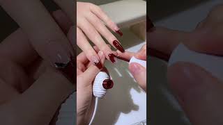 Caramel redbrown style with red nail art winter whitening nail art nail art control high [upl. by Shelden]