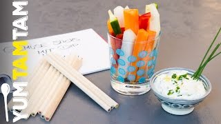 Gemüsesticks mit Dip  gesunde Snacks für die Prüfungszeit 4  yumtamtam [upl. by Leelah]