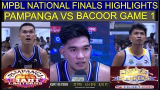 PAMPANGA GIANT LANTERNS VS BACOOR CITY STRIKERS  MPBL PLAYOFFS NATIONAL FINALS GAME 1  HIGHLIGHTS [upl. by Eiruam870]