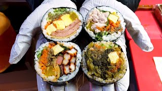 이영자 추천 남대문 대왕 김밥 스팸 에그김밥 참치김밥 불오징어 Giant Rice roll Egg Squid Tuna Gimbap Korean street food [upl. by Elyrpa309]