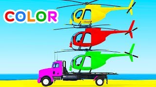 Fun Learn Colors Nursery Rhymes Helicopter Cars w Spiderman for Babies  Superheroes for kids [upl. by Faulkner]