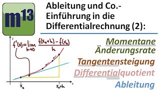 Ableitung  momentane Änderungsrate  Differentialquotient Tangentensteigung [upl. by Batruk]