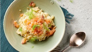 Recept – Venkelrisotto met gerookte zalm  Colruyt [upl. by Eltsyrk]