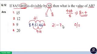 If 8A5146B is divisible by 88 then what is the value of AB [upl. by Cort977]