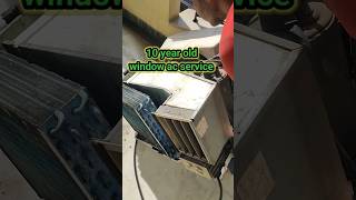 10 year old window ac service window ac service and coating windowac airconditioner acservicing [upl. by Con]